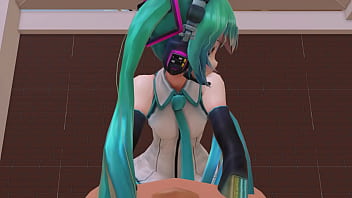 【MMD】お風呂場で初音ミクが騎乗位で腰振って中出しさせる逆レイプ