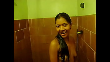 Cute asian in the shower