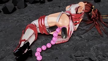 【３Dエロアニメ】巨大なアナルパールやビッグサイズのバイブレーターで肉感的な女性を拷問- 