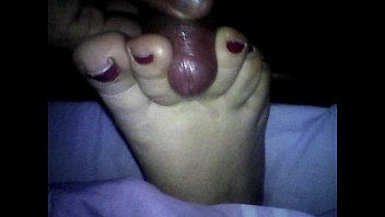 pretty sleeping toejob cum