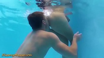 cute teen gets rough nuru fucked by her poolboy