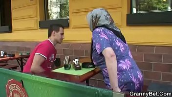 Busty Granny Gets Pounded In The Back Yard