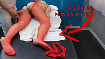 Hot Asian Milf Came for a Massage with Sexy Tights to Seduce &amp_ Pussy Tease the Masseur!