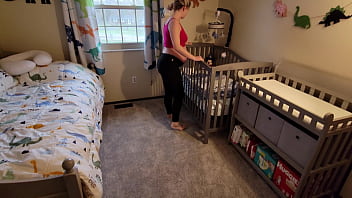 Pregnant step Mom gets stuck in crib and has to come help her get out