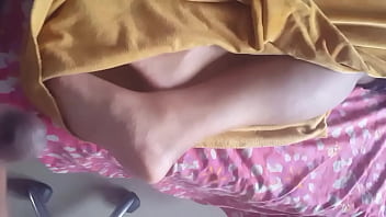 Jerk off on my step sister's feet while she s.