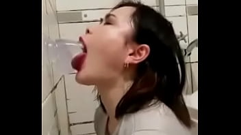 Asian beauty training her skills