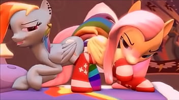 Fluttershy and Rainbow Dash dildo dobl&eacute_