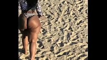 Cherokee D Ass wobbling around on the beach