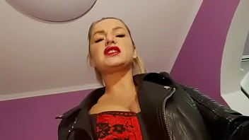 Humilation by the mistress in latex pants