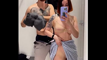 Public changing room BJ and Fuck with redhead wife Kleo