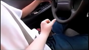 Wife Teaches Teen To Drive While Playing with his Dick &amp_ Make Him Cum Huge