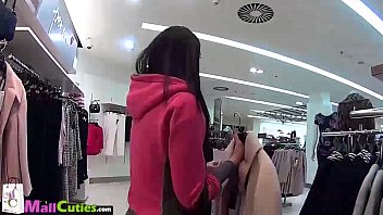 Blonde Girl after persuading goes shopping with a stranger