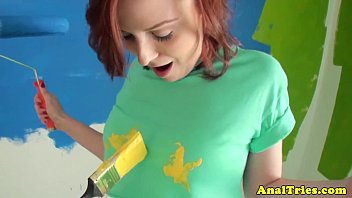 Anal loving redhead teen fucked pov