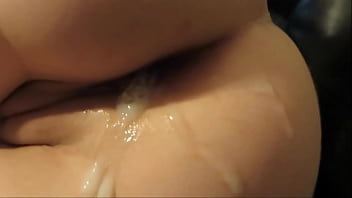 My Friend blowing cum bubbles