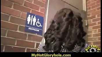 I sneak Black BJ as I fuck husband thrue gloryhole 12