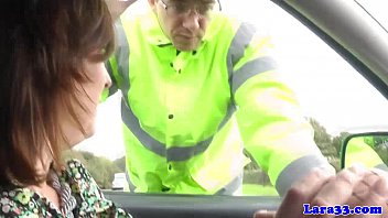 Mature british skank swallows police cum