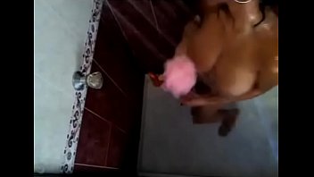 Hottest black slut lives taking shower