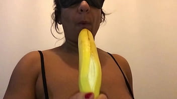 ATM - My Girlfriend a Dirty British Milf - POV Filming of the Slut on My iPhone in Slow-Motion Closeup - Ramming a Big 12inch Banana in Her Ass and then Eating it