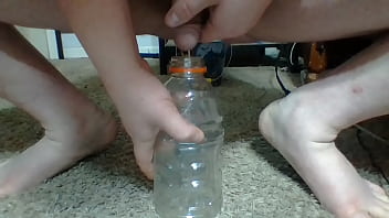 tim pees in bottle