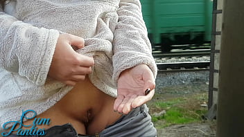 Image for porn video Real public cum panties near trains at Xvideos