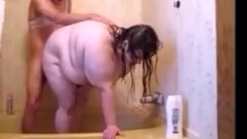 Sissy Fucks Wife In Shower Making Her Deepthroat Then Anal Fuck With Creampie