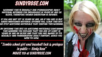 Zombie girl anal baseball fuck &amp_ prolapse in public &ndash_ Sindy Rose