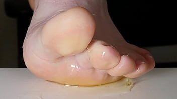 Precum covered toes