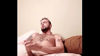 Hot guy makes his big cock cum blast