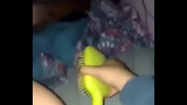 Teen uses hairbrush