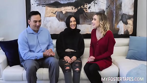 Hot naughty stepdaughter fucks with stepfather and stepmother to strengthen the physical bonds of the family.