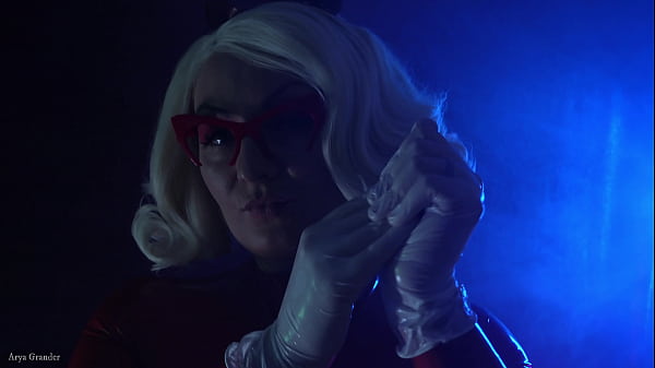 ASMR: vinyl nitrile MEDICAL GLOVES FETISH (blogger Arya Grander in latex rubber Halloween costume
