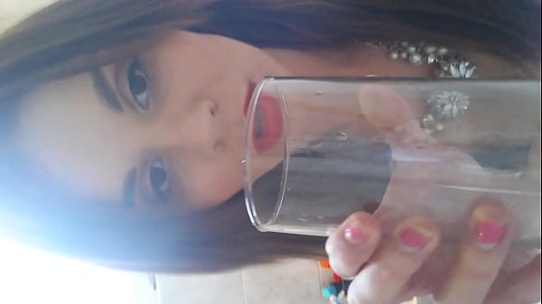 Teenage slutty Stacey drinking her own piss