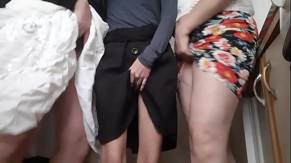 Lots of loud orgasms in short skirts