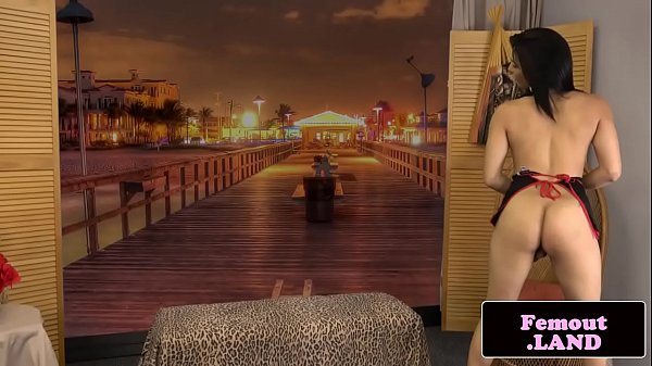 smalltitted tranny stroking her dick shemale [ Duration: 06:00 ]