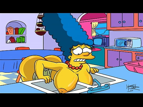 over bent Marge hentai simpson