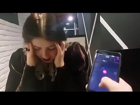 Girl vibrator in public